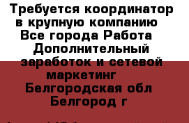 Требуется координатор в крупную компанию - Все города Работа » Дополнительный заработок и сетевой маркетинг   . Белгородская обл.,Белгород г.